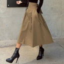 A-Line Balloon Skirt with Umbrella Design for Women