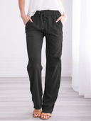 Airy Leisure Pants with Elastic Waistband