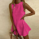 Chic Short Summer Dress in Flowing Fabric