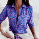 Chic Blouse with Stylish Turned-Down Collar