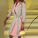 Chic Notched Collar Blazer Dress for Women