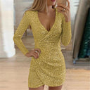 Shimmering Sequin Evening Wrap Dress