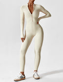 Chic Women's Zipper Jumpsuit - Long & Short Sleeve Options