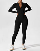 Chic Women's Zipper Jumpsuit - Long & Short Sleeve Options