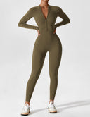 Chic Women's Zipper Jumpsuit - Long & Short Sleeve Options