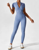 Chic Women's Zipper Jumpsuit - Long & Short Sleeve Options