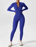 Chic Women's Zipper Jumpsuit - Long & Short Sleeve Options