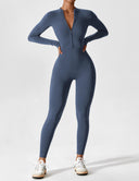 Chic Women's Zipper Jumpsuit - Long & Short Sleeve Options
