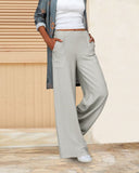 Relaxed Fit Wide Leg Pants with Pockets