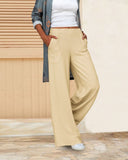 Relaxed Fit Wide Leg Pants with Pockets