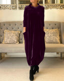 Chic Velvet Dress for Flattering Belly Coverage