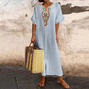 Chic Cotton-Linen Women's Dress