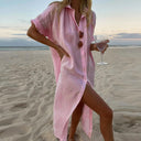 Chic Long Shirt Dress in Trendy Fabric