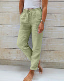 Monika | Stretch Cotton-Polyester Blend Trousers