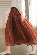 Chic Dotted Skirt with Stretch Waist