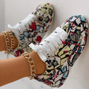 Trendy Women's Graffiti Print Sneakers