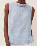 Chic Short Sleeve Blouse with Round Neckline