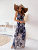 Boho Maxi Dress with Drawstring Detail