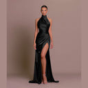 Chic Sleeveless Long Dress with Autumn Collar
