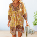 Bohemian Maxi Dress for Belly Coverage