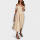 Romy - Off-the-Shoulder Draped Maxi Dress for Events
