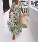 Vibrant Short Sleeve Maxi Dress