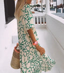 Vibrant Short Sleeve Maxi Dress