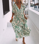 Vibrant Short Sleeve Maxi Dress