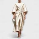 Elegant Shimmer Satin Maxi Dress for Special Occasions