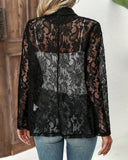 Chic Lace Blazer with Revers Collar