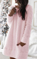 Solid Color Round Neck Dress for All Occasions