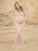 Maternity Chaps with Pink Lace - Stunning Maxi Dress for Photoshoots
