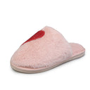 Chic Women's Plush Slippers with Heart Design