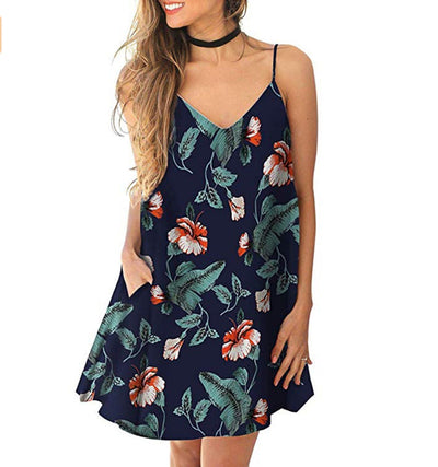 Leopard Print Spaghetti Strap Dress for Women