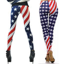 Chic Star and Stripe Print Leggings for Women