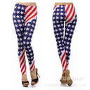 Chic Star and Stripe Print Leggings for Women