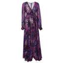 Floral Print Maxi Dress with Statement Sleeves