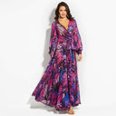 Floral Print Maxi Dress with Statement Sleeves