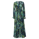 Floral Print Maxi Dress with Statement Sleeves