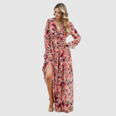 Floral Print Chiffon Maxi Dress for Women