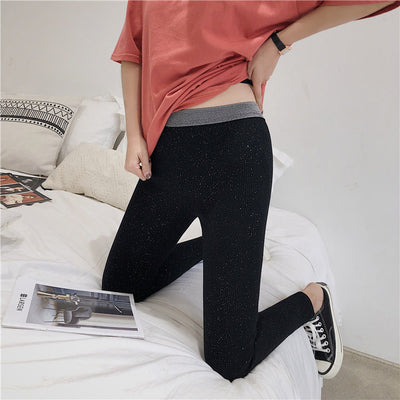 Ribbed Glitter Leggings for Women