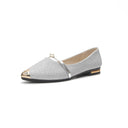 Chic Slippers with Shimmering Upper and Pearl Accents