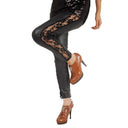 Floral Lace Accent Ladies Leggings