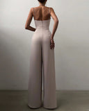 Chic High-Waist Spaghetti Strap Jumpsuit
