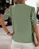 Chic Short Sleeve V-Neck Blouse