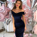 Chic Off-Shoulder Wrap Dress in Plush Fabric