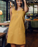 Button-Detail Summer Dress with Pockets for Women