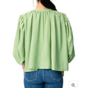 Chic Women's Blouse with Ruffled Sleeves and Button Detail