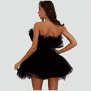 Chic Strapless Tulle Dress with Layered Detail