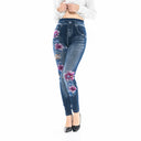 Floral High-Waist Jeans Leggings for Women
